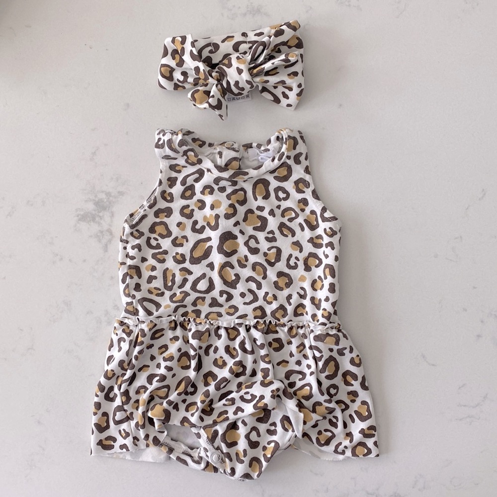 Angel Dear bodysuit leopard dress